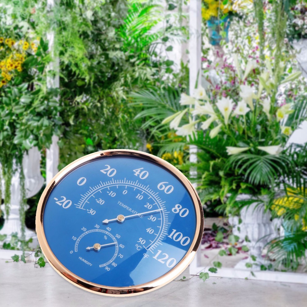 Dial Thermometer Size Round Thermometer Hygrometer Temperature Humidity Monitor Meter Gauge Blue