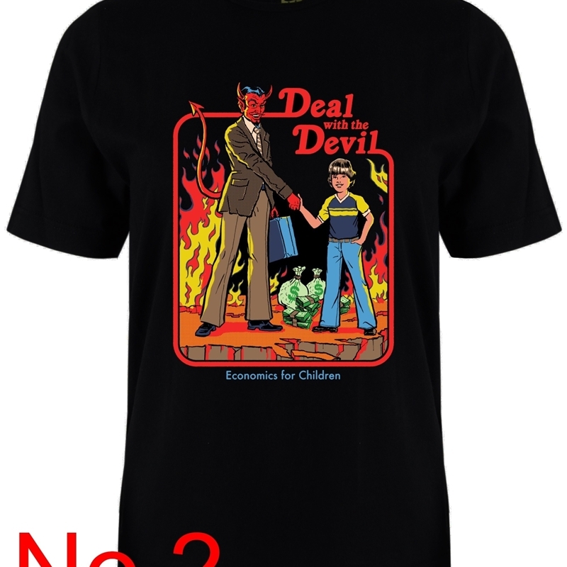 hahayule-JBH 1pcs Cool Fashion Demons Summer Women Men Funny Ringer T-Shirt Nostalgia Cute Black 210406