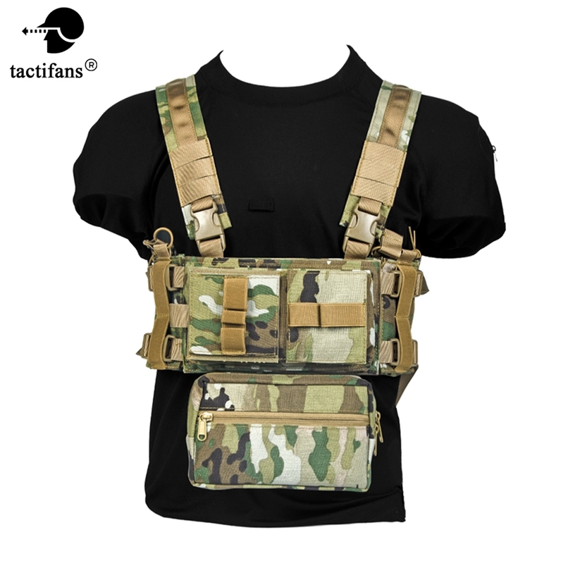 

MK3 Micro Fight Chissis Tactical Chest Rig Hunting Vest With SACK Pouch H Harness Modular 5.56 7.62 Magazine Insert Nylon 210923, De