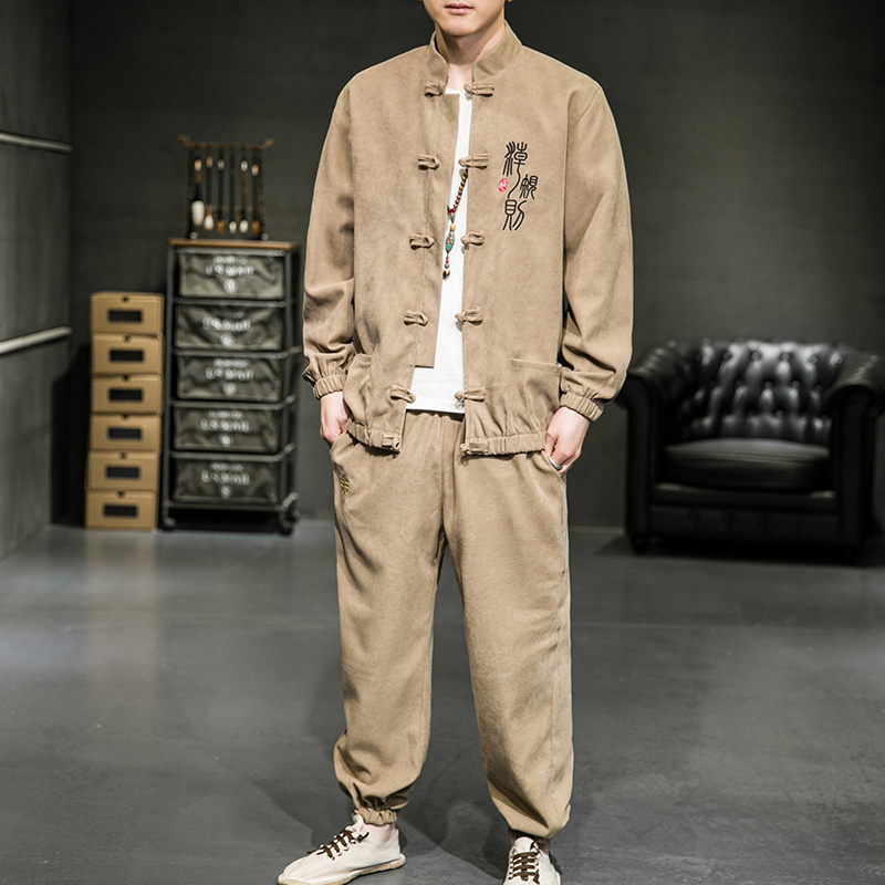 men's tracksuits chinese style retro male suit, ethnic hanfu tang for man embroidered with style, plus size smjs, Gray
men's tracksuits chinese style retro male suit, ethnic hanfu tang for man embroidered with style, plus size smjs, Gray