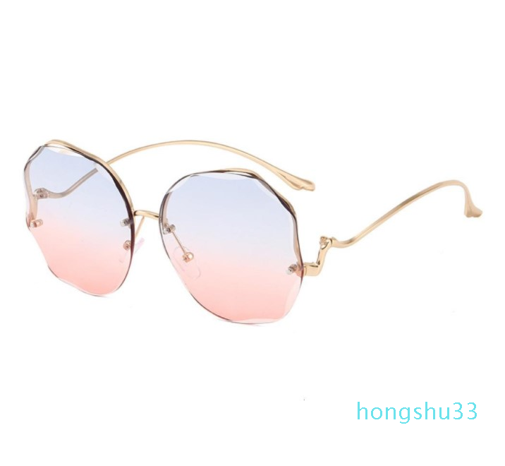 Sunglasses2020 Metal Fashion women's rimless cut net Red Sunglasses