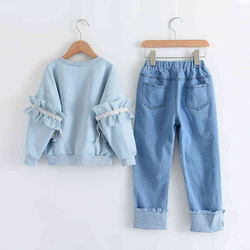 Bear Leader Teenagers Girls Clothing Sets 2022 New Fashion Children Suits Top and Demin Pants Kids Outfits Casual Clothes 4-13Y Y220310