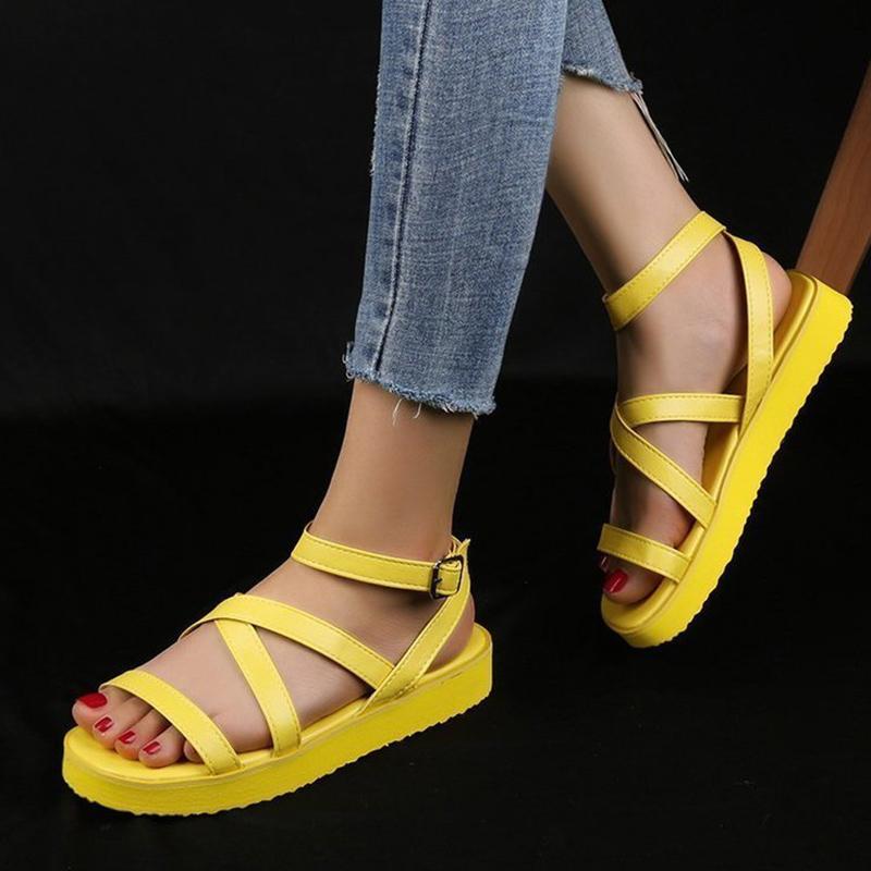 Sandals Woman Soft Sole Thick Heel Cross Tied Ladies Solid Color Fashion Shoe Summer Style Female Ankle Buckle Non-slip 2021, White
Sandals Woman Soft Sole Thick Heel Cross Tied Ladies Solid Color Fashion Shoe Summer Style Female Ankle Buckle Non-slip 2021, White