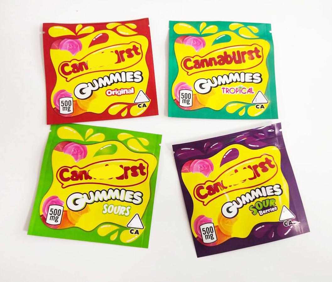 500mg Empty Cannaburst Gummies Sours Candy Packaging Mylar bag cherry blue raspberry watermelon strawberry Gummy bags
500mg Empty Cannaburst Gummies Sours Candy Packaging Mylar bag cherry blue raspberry watermelon strawberry Gummy bags