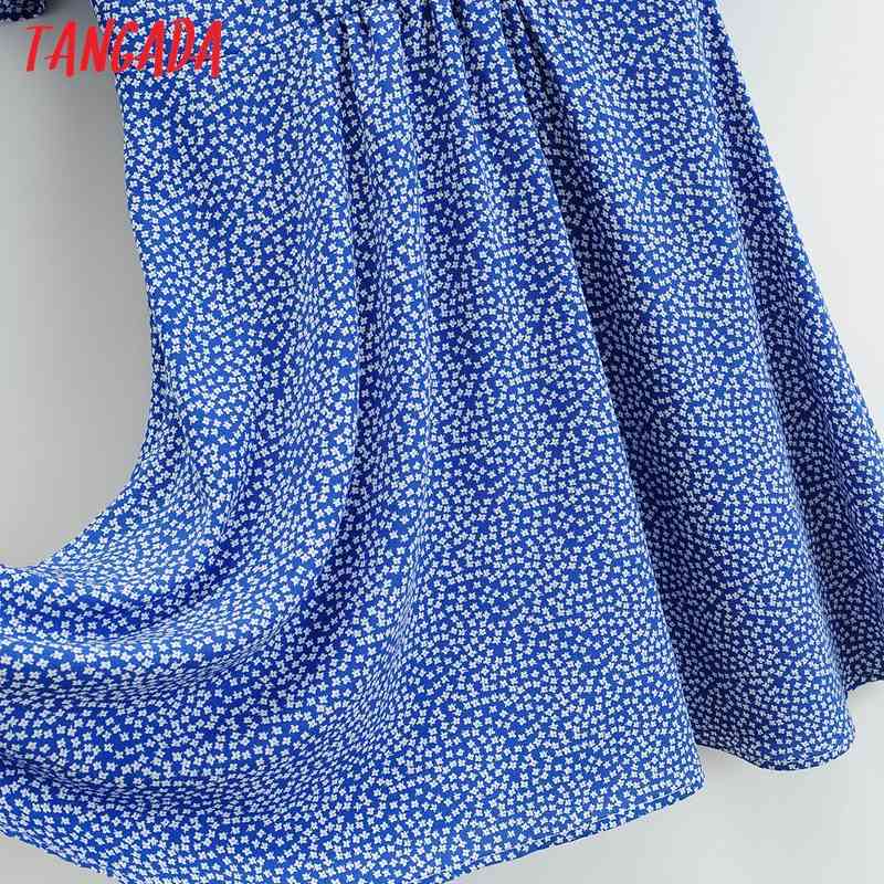 Summer Women Flowers Print A-line V Neck Short Sleeve Ladies Mini Dress Vestidos 1F176 210416