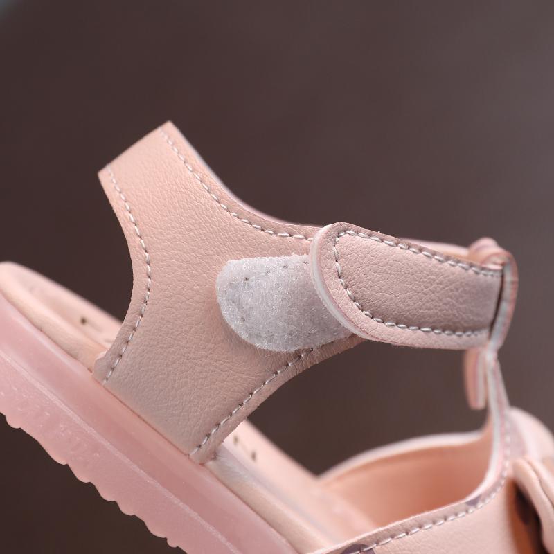 Sandals Summer Bow Children Shoes Girls LED Baby Korean Party Princess Soft Beach Solid For 2-8 Years Old