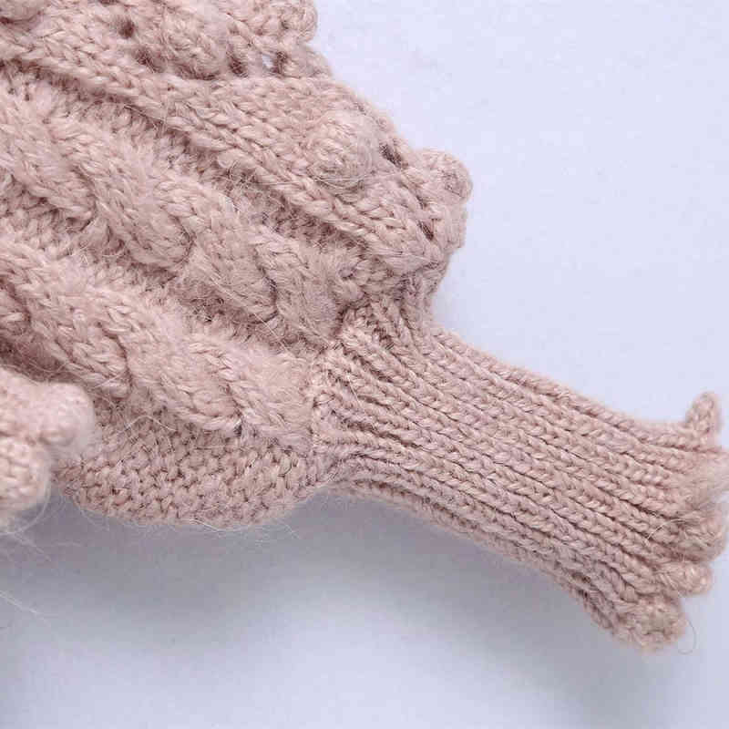 Casual Woman Loose Furry Ball Crochet Cardigan Sping Fashion Ladies Hollow Out Knitwear Girls Sweet Oversized Coats 210515