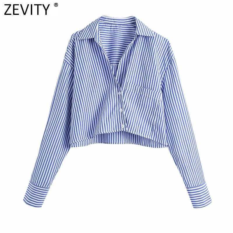 Zevity Women Vintage Turn Down Collar Striped Print Short Smock Blouse Office Lady Long Sleeve Shirts Chic Loose Tops LS9005 210603, As pic ls9005bb
Zevity Women Vintage Turn Down Collar Striped Print Short Smock Blouse Office Lady Long Sleeve Shirts Chic Loose Tops LS9005 210603, As pic ls9005bb
