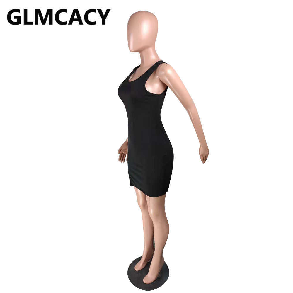Women Sleeveless Slit Bodycon Casual Slim Fit Dress 210702