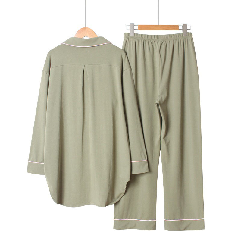 20212021 spring and autumn new women solid color simple style pajamas set ladies comfort cotton large size loose homewear for femme, Black;red
20212021 spring and autumn new women solid color simple style pajamas set ladies comfort cotton large size loose homewear for femme, Black;red