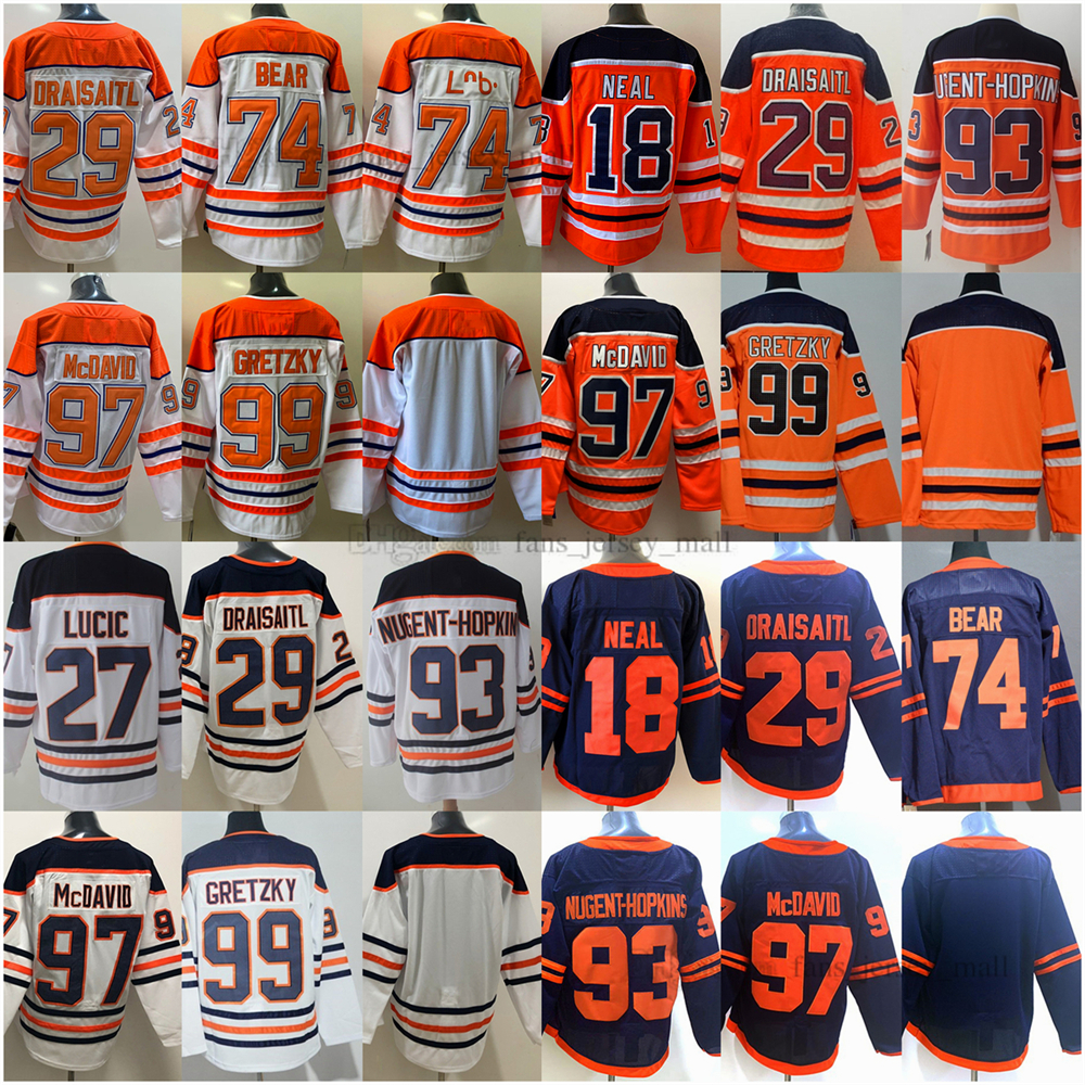 2022 Hockey 97 Connor McDavid Jersey 99 Wayne Gretzky 29 Leon Draisaitl 93 Ryan Nugent-Hopkins Stitch Team Neal 18 Neal Blue White Orange Retro Sport Uniform, Same as picture
2022 Hockey 97 Connor McDavid Jersey 99 Wayne Gretzky 29 Leon Draisaitl 93 Ryan Nugent-Hopkins Stitch Team Neal 18 Neal Blue White Orange Retro Sport Uniform, Same as picture