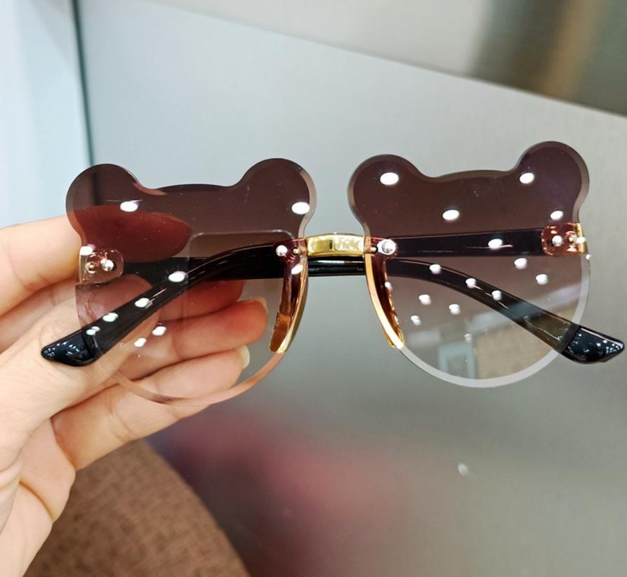 Children Sunglasses Cartoon Bear Shades Boys Girls Eyewear Cute Kids Sun Glasses UV400 Clear Lense Rimless Z260305