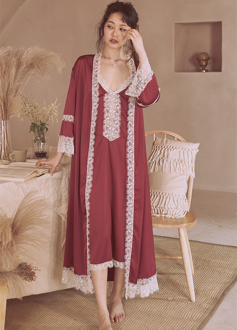 Sexy Pyjamas Elegant Bride Robe ing Gown Ladies Romantic Set Women Nightgown Spring Night Sleepwear Ins Fashion 3ZXW
Sexy Pyjamas Elegant Bride Robe ing Gown Ladies Romantic Set Women Nightgown Spring Night Sleepwear Ins Fashion 3ZXW