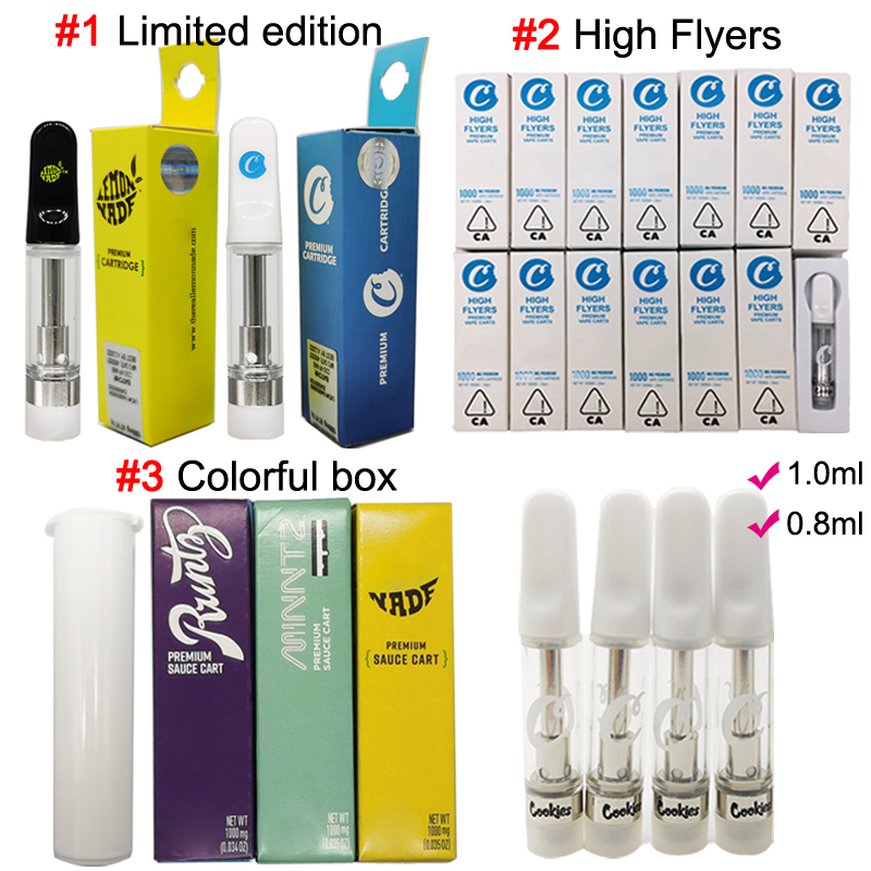 

Cookies High Flyers Vape Cartridges 1ml 0.8ml Premium Sauce Carts 510 Oil Cartridge Glass Tanks Empty Limited Edition Vapes Pen Packaging Box Vaporizer ecig