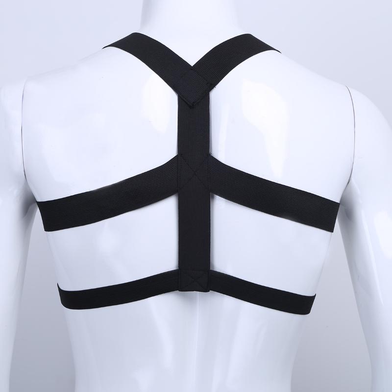 Bras Sets Men Sexy Body Chest Harness Belts Nylon Halter Elastic Wide Straps Tops Gay Male Gothic Rave Costume Restraints Bondage