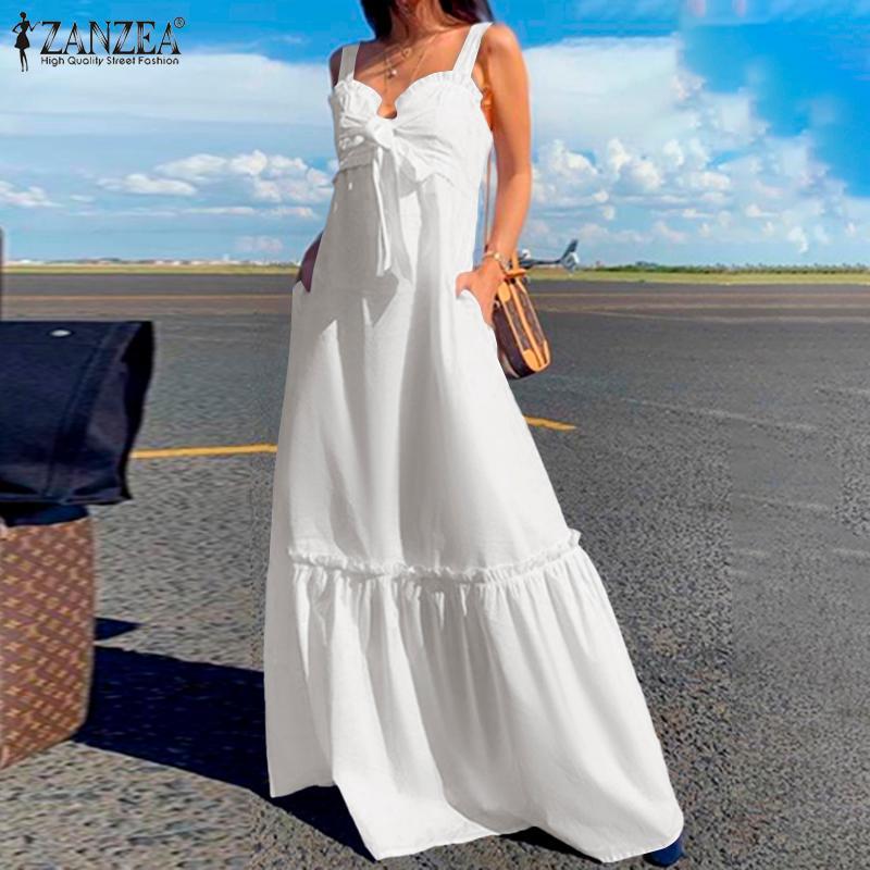 Casual Dresses Fashion Ruffle Dress Women' Bowknot Sundress 2022 Solid Strap Maxi Vestidos Female V-Neck Holiday Robe, Black
Casual Dresses Fashion Ruffle Dress Women' Bowknot Sundress 2022 Solid Strap Maxi Vestidos Female V-Neck Holiday Robe, Black