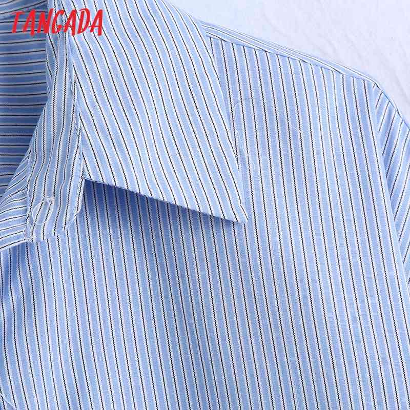 Women Classic Striped Oversized Blouse Vintage Long Sleeve Button-up Female Shirts Blusas Chic Tops BE415 210416