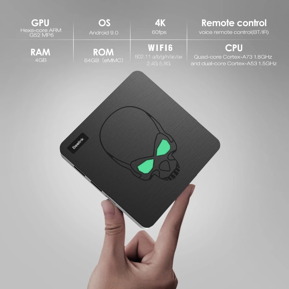 Beelink GT King WiFi 6 TV BOX Android 90 Amlogic S922X Quad Core 4GB RAM 64GB BT 41 1000M LAN USB30 SET TOP BOX
