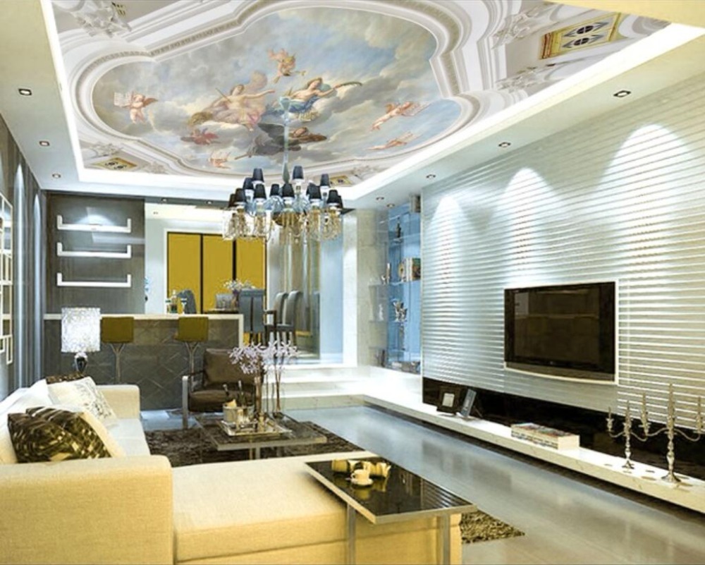 Custom wallpaper 3d photo mural living room bedroom ceiling European style angel ceiling wallpaper papel de parede