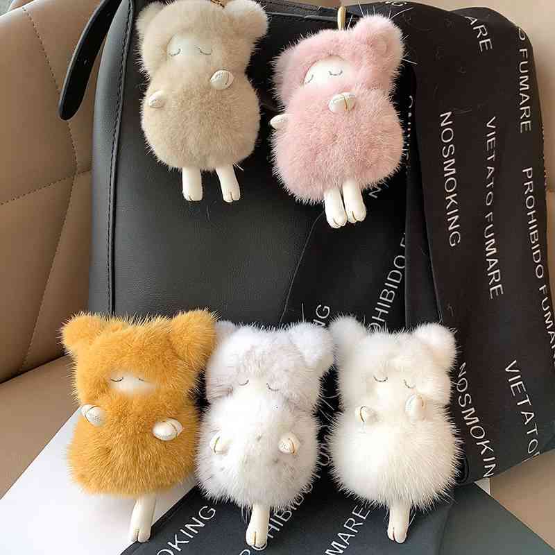 Cute Fun Lamb Plush Doll Bag Pendant Female Car Key Chain