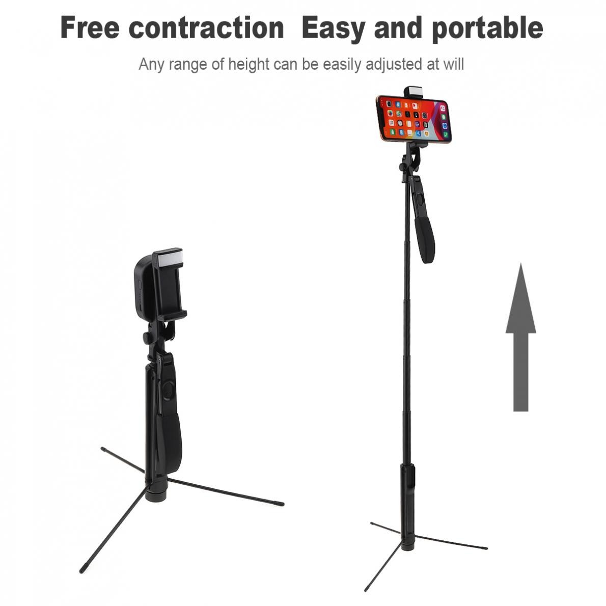 Portable Integrated Selfie Stick Tripod Live Stabilizer with Adjustable Fill Light Mobile Phone Bracket Remote Control