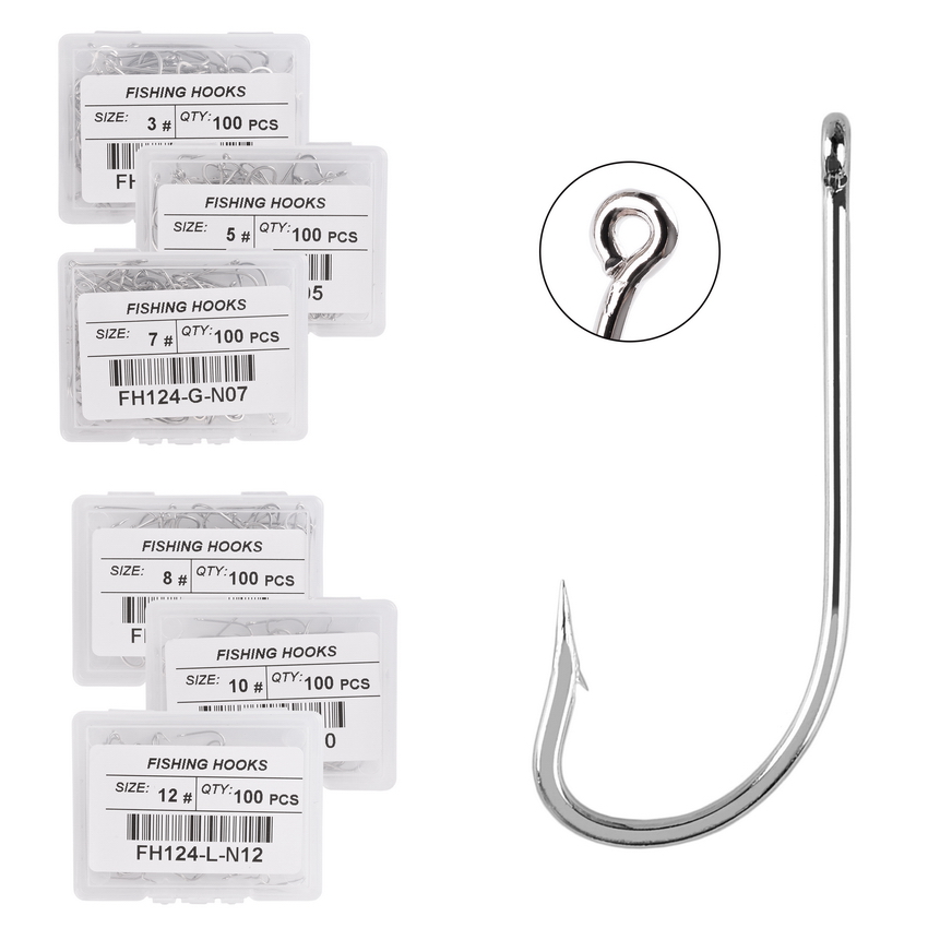 100pcs/ Box Long Shank Sea Fishing Hook 1#-10# Fishhook Stainless Steel Sharp Barbed Offset Narrow Bait Fishing Hooks Saltwater
100pcs/ Box Long Shank Sea Fishing Hook 1#-10# Fishhook Stainless Steel Sharp Barbed Offset Narrow Bait Fishing Hooks Saltwater