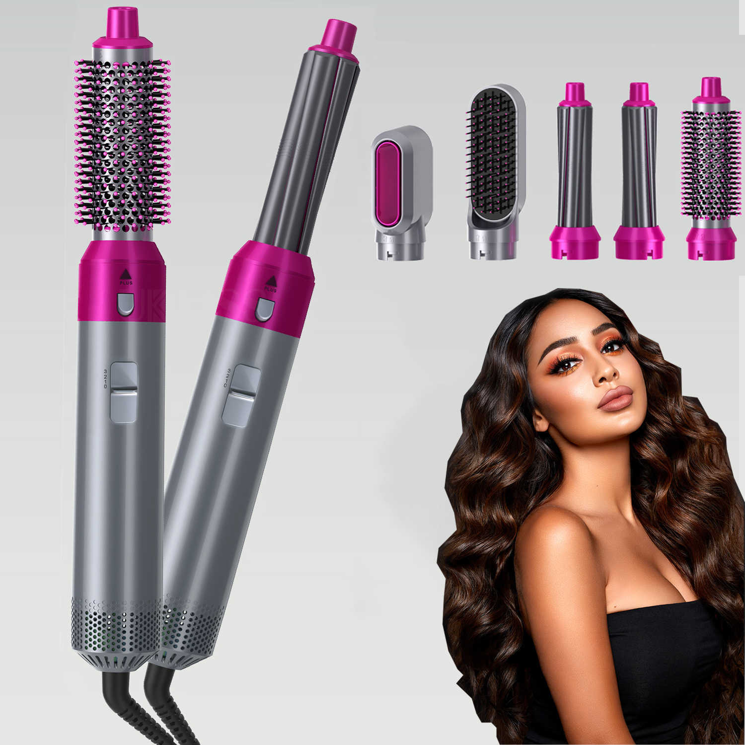 New five in one hot air comb automatic hair curling stick curling and straightening dual-purpose hair styling comb electric hair dryer
New five in one hot air comb automatic hair curling stick curling and straightening dual-purpose hair styling comb electric hair dryer