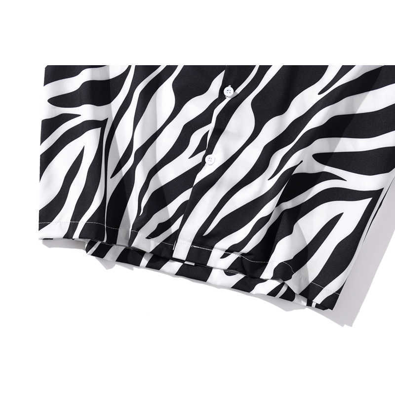 Streetwear Men Hip Hop Black White Zebra Short Sleeve Shirts Summer Beach Full Print Women Harajuku Fashion Top Clothes 210721