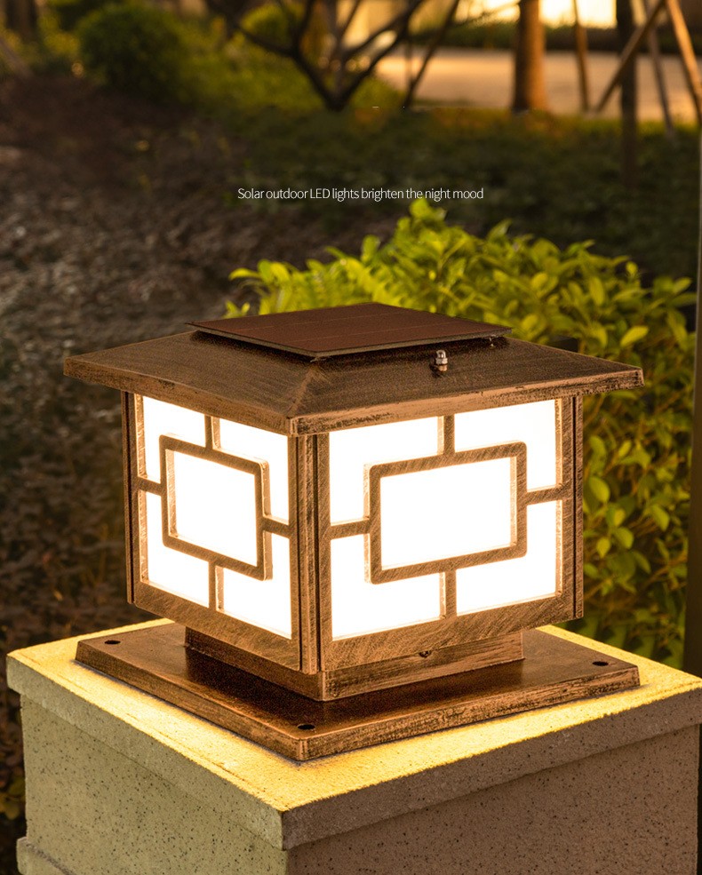 Solar power led post lights landscape garden lights gate pillar lighting outdoor lamps for villa deck park yark