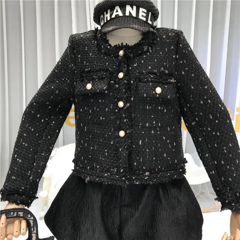 Women's Jackets Lady Vintage Short Coat Autumn Winter Temperament Fragrance Tweed All-Match Small Jacket Single-Breasted Design Women Outerw, Black
Women's Jackets Lady Vintage Short Coat Autumn Winter Temperament Fragrance Tweed All-Match Small Jacket Single-Breasted Design Women Outerw, Black