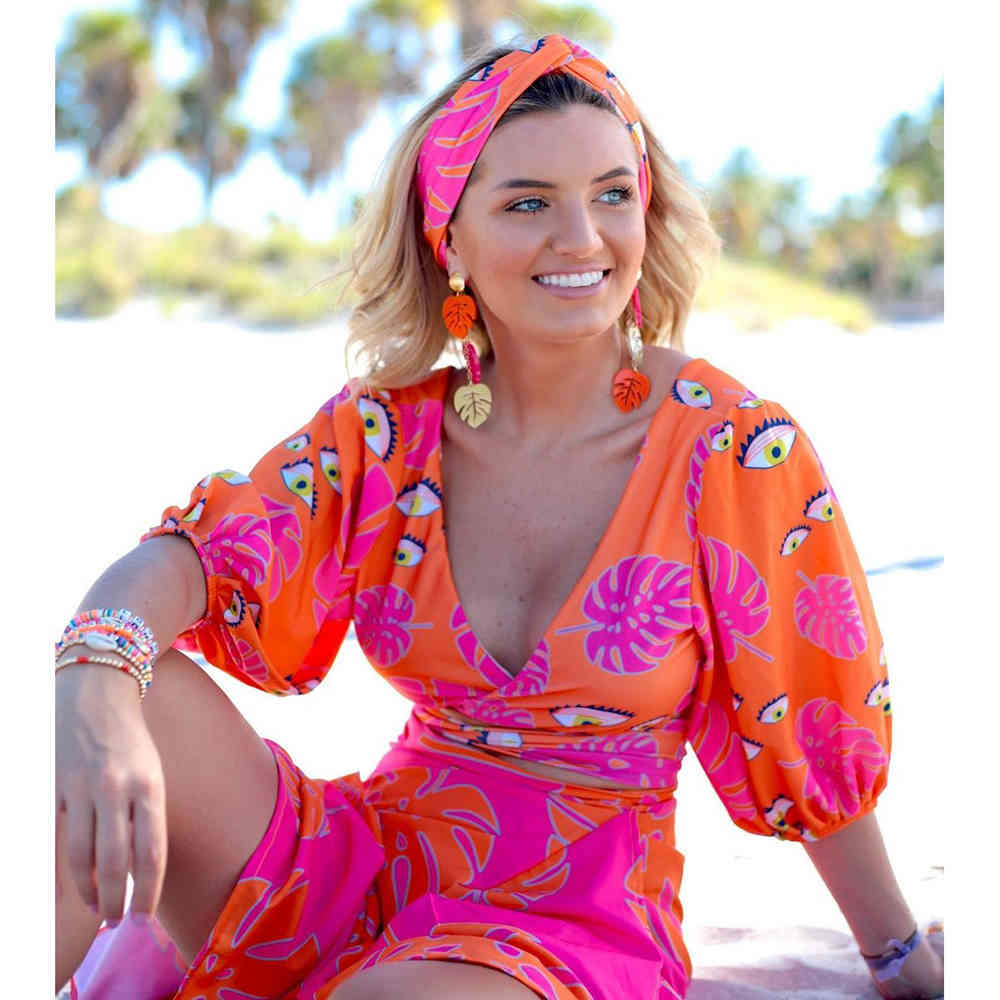 Print Summer Sexy 2 Pieces Bikini Set Vintage Printed Push Up High Cut Swim Wear Bathing Suit Women Swimsuit Bikinis B405 210420