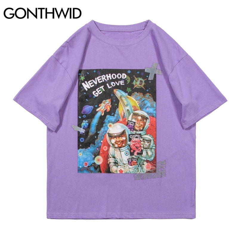 T-Shirts Harajuku Cartoon Astronaut Universe Print Short Sleeve Tshirts Streetwear Men Hip Hop Fashion Cotton Tees Tops 210602, Black
T-Shirts Harajuku Cartoon Astronaut Universe Print Short Sleeve Tshirts Streetwear Men Hip Hop Fashion Cotton Tees Tops 210602, Black