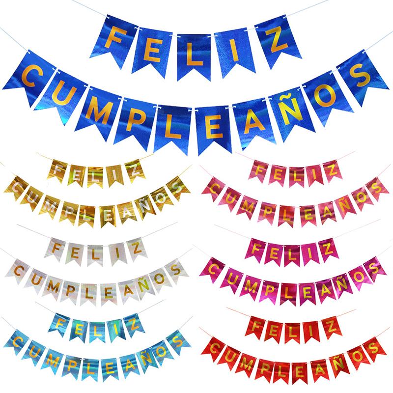 Party Decoration FELIZ CUMPLEANOS Laser Banner Birthday Spanish Happy Swallowtail Letter
Party Decoration FELIZ CUMPLEANOS Laser Banner Birthday Spanish Happy Swallowtail Letter