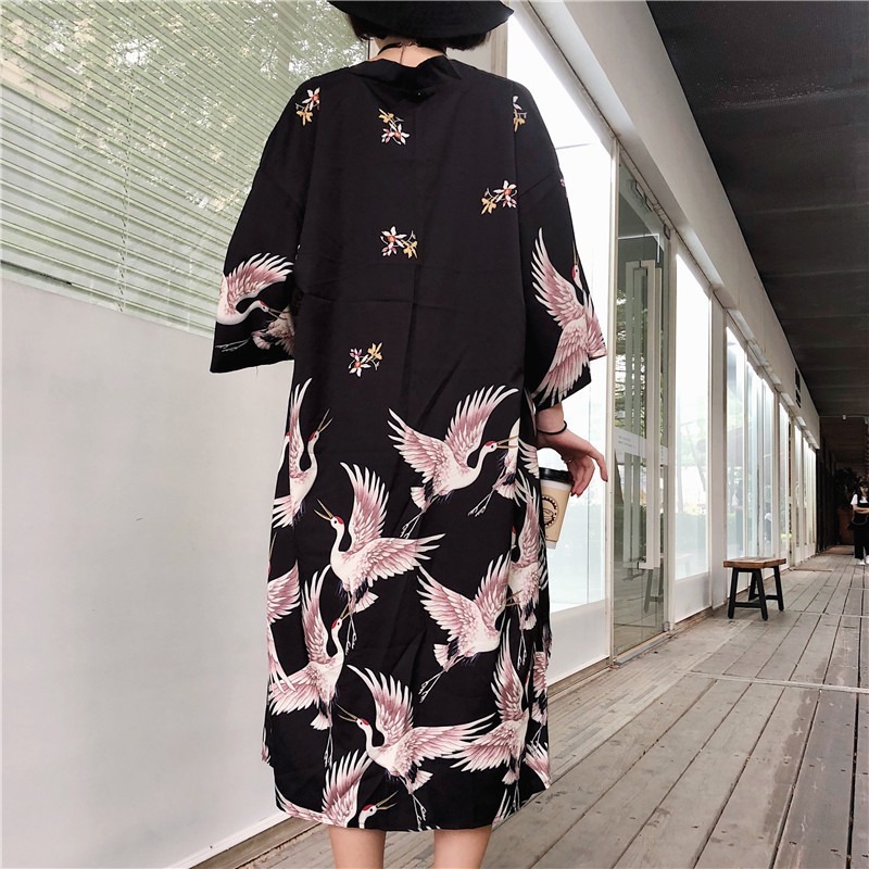 Summer Long Shirt Female Womens Tops and Blouses Japanese Streetwear Women Tops Ladies Blouse Women Clothes Kimono Cardigan 9738 210417