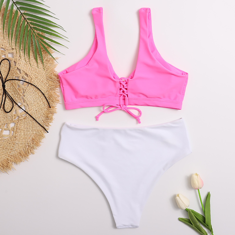 Sexy Dinosaurs Print Bikini Swimwear Women Summer Lace Up Push Padded Brazilian Thong Biquini Beachwear Swimsuit 210520