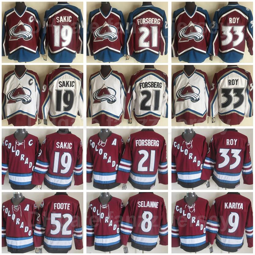 Colorado Avalanche Retro 33 Patrick Roy Jersey Vintage Hockey 52 Adam Foote 21 Peter Forsberg 19 Joe Sakic 8 Teemu Selanne Paul Kariya, 8 red
Colorado Avalanche Retro 33 Patrick Roy Jersey Vintage Hockey 52 Adam Foote 21 Peter Forsberg 19 Joe Sakic 8 Teemu Selanne Paul Kariya, 8 red