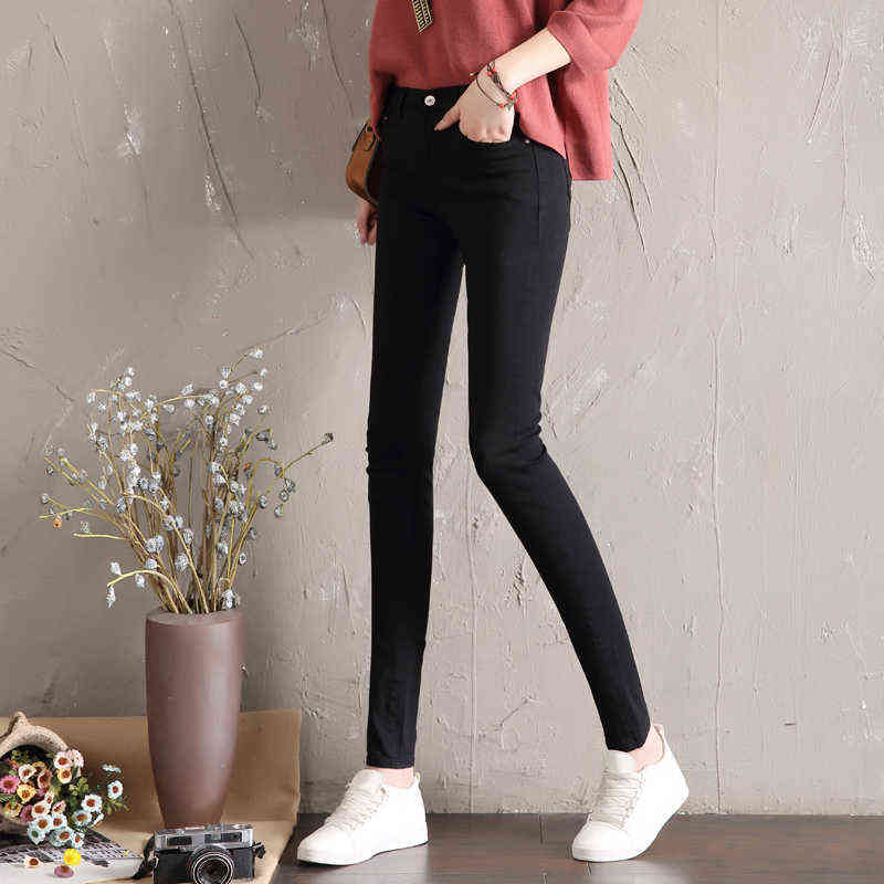 Jeans for Women black White High Waist Woman Elastic Stretch female denim skinny pencil pants 211112