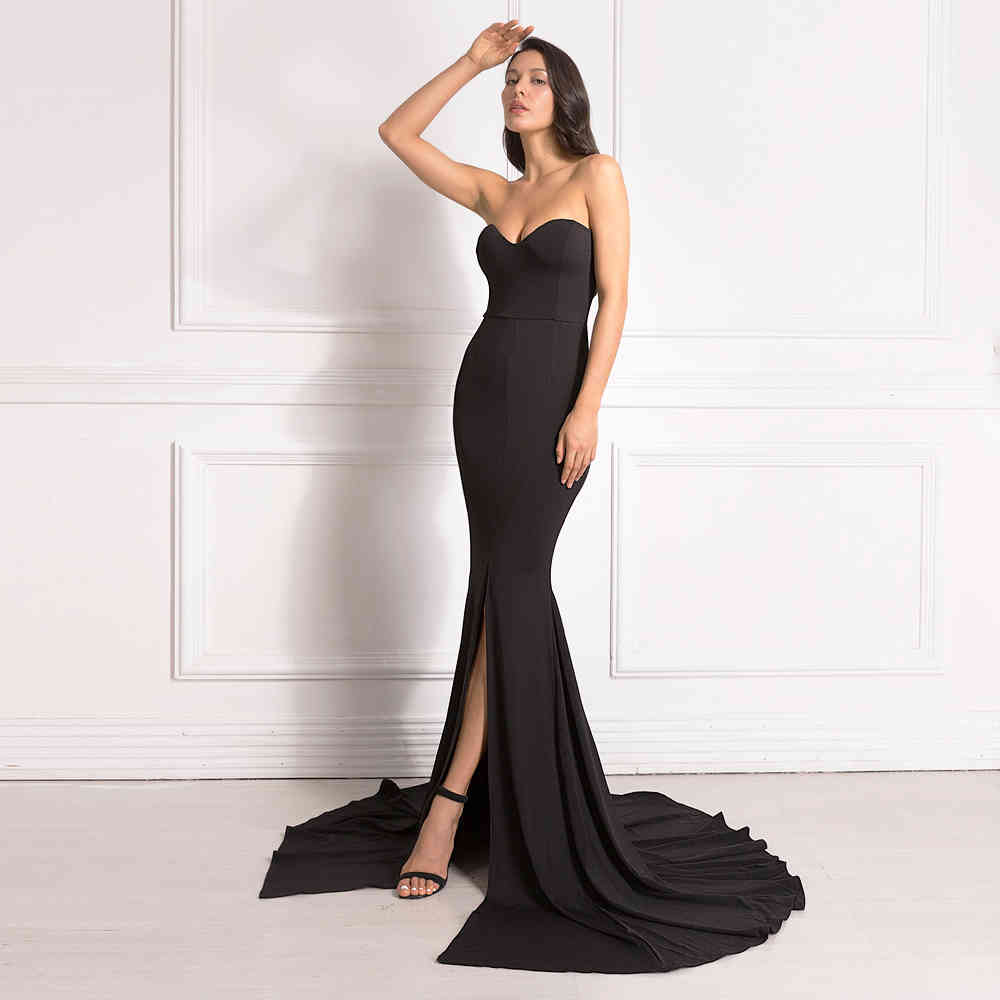 Sexy Strapless Long Black Maxi Dress Front Slit Bare Shoulder Red Women's Evening Summer Night Gown Party Maternity Dresses, Strapless black
Sexy Strapless Long Black Maxi Dress Front Slit Bare Shoulder Red Women's Evening Summer Night Gown Party Maternity Dresses, Strapless black