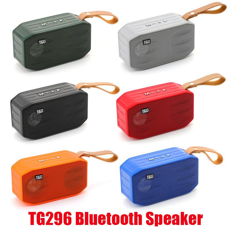 

TG296 Mini Bluetooth Wireless Speakers Subwoofers Portable Outdoor Loudspeaker Handsfree Call Profile Stereo Bass 500mAh Battery Support TF USB Card AUX