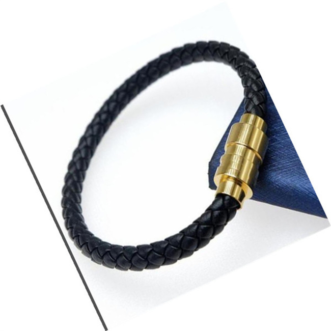 Designers Leather Bracelets Woven Antique Mens black Charm Bracelets Pulseira Masculina Magnet Man bangles fashion Jewelry