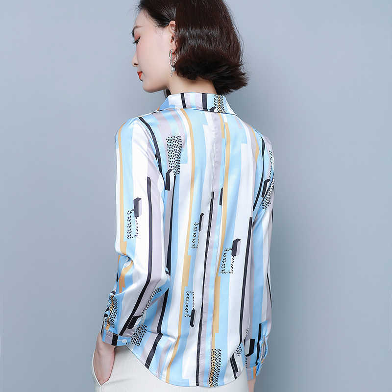 Korean Fashion Silk Women Shirts Satin Office Lady Blouses Plus Size 4XL s Tops and Blusas Femininas Elegante 210531