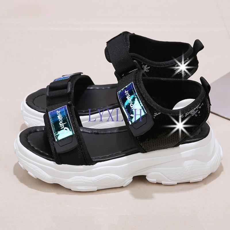 Wohdhe Bling Women Sport Sandals Thick Bottom Platform Casual Hook Loop Open Toe Women's Summer Shoes 2021 Heels 5.5cm Dress, Black
Wohdhe Bling Women Sport Sandals Thick Bottom Platform Casual Hook Loop Open Toe Women's Summer Shoes 2021 Heels 5.5cm Dress, Black