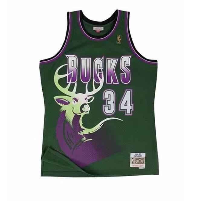 Stitched NBA jersey Milwaukee Bucks 34 RAY Allen Mitchell & Ness 1996-97 Hardwoods Classics retro basketball jerseys men women youth S
Stitched NBA jersey Milwaukee Bucks 34 RAY Allen Mitchell & Ness 1996-97 Hardwoods Classics retro basketball jerseys men women youth S