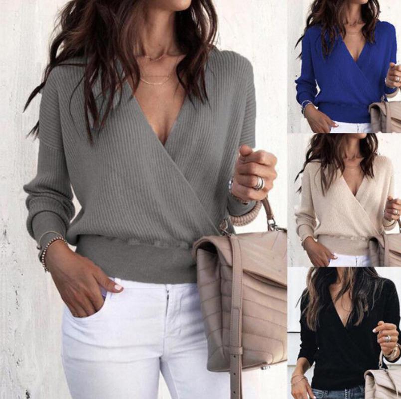 Women' Blouses & Shirts Selling Explosion Models 5 Colors 2021 Autumn Winter Sexy Fashion Deep V-neck Long-sleeved Blouse Sweater Clothings, Beige
Women' Blouses & Shirts Selling Explosion Models 5 Colors 2021 Autumn Winter Sexy Fashion Deep V-neck Long-sleeved Blouse Sweater Clothings, Beige