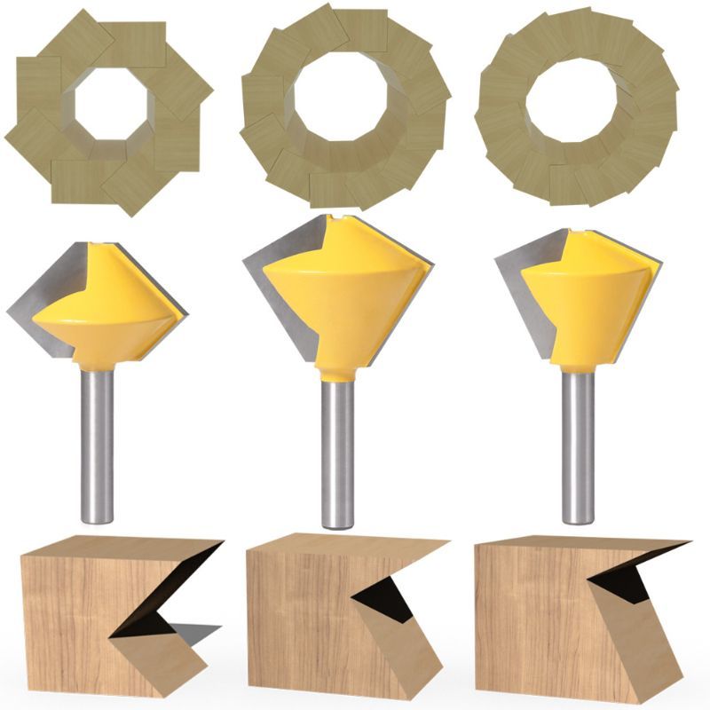 8 mm Shaft 6/8/12 Zijdig Bird Moon Router Bit Lager Frezen Flash Trimmer 83XA
