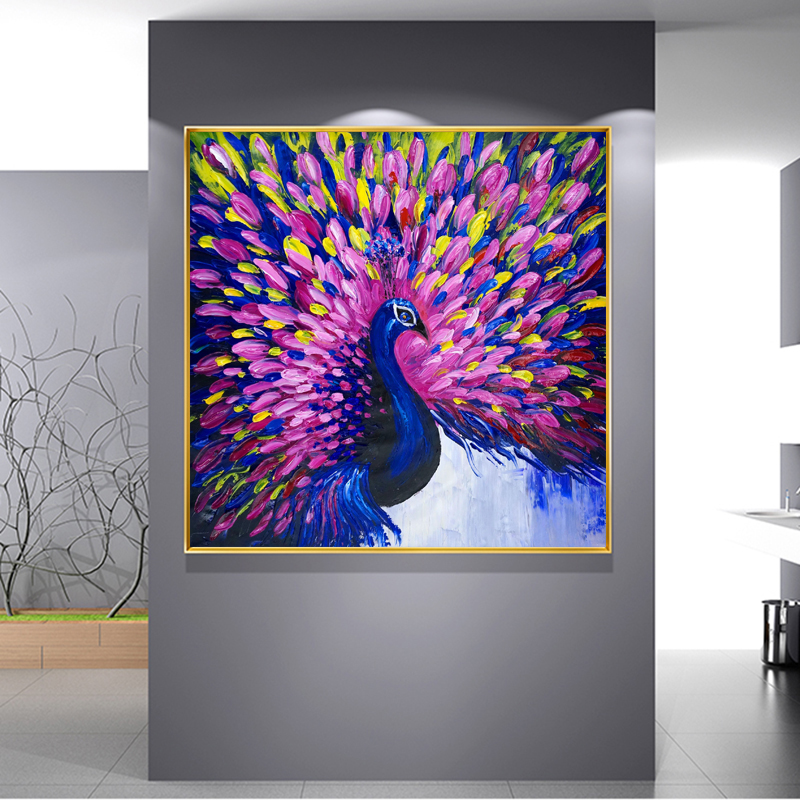 Watercolor Peacock Canvas Pictures Wall Painting For Living Room Decorative Posters Prints Home Decor NO FRAME
