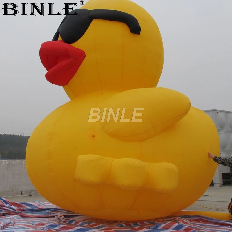 Free ship 5m 16ftH beach decoration large inflatable duck giant animal model big rubber ducks for advertising