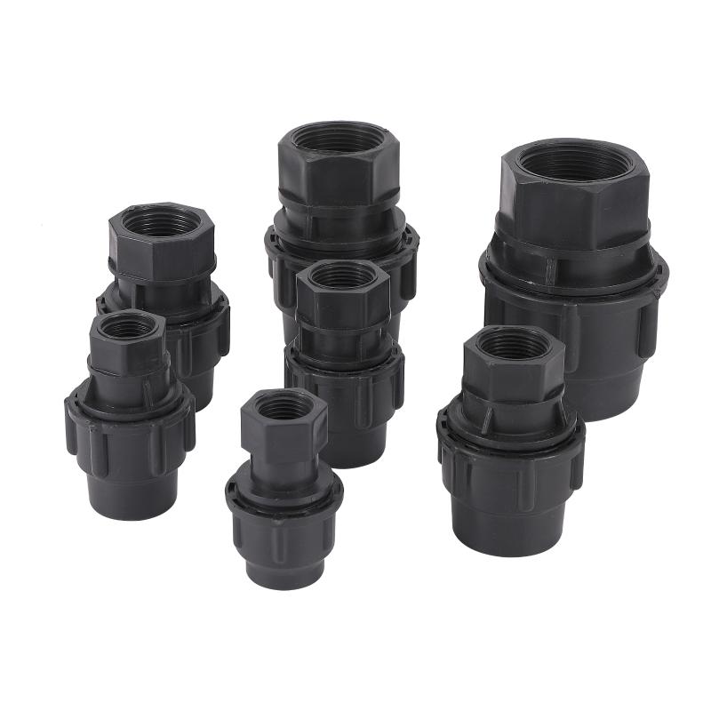 

Watering Equipments PE Pipe Conversion Fast Joint Female Thread 1/2" 3/4" 1" 1.2" 1.5" Reducing 20/25/32/40/50mm ID Irrigation Water Tube Co, As picture