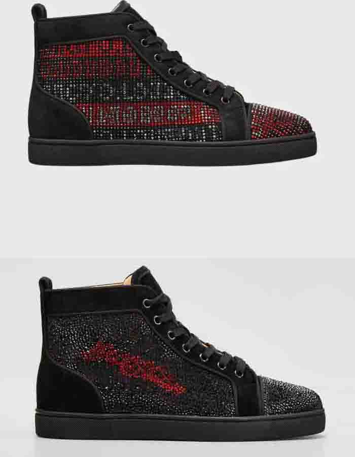 Classic style high quality Men's rhinestone casual shoes red sole sneaker lace-up and Strass Suede High-Top Sneakers reds bottom trainers
Classic style high quality Men's rhinestone casual shoes red sole sneaker lace-up and Strass Suede High-Top Sneakers reds bottom trainers