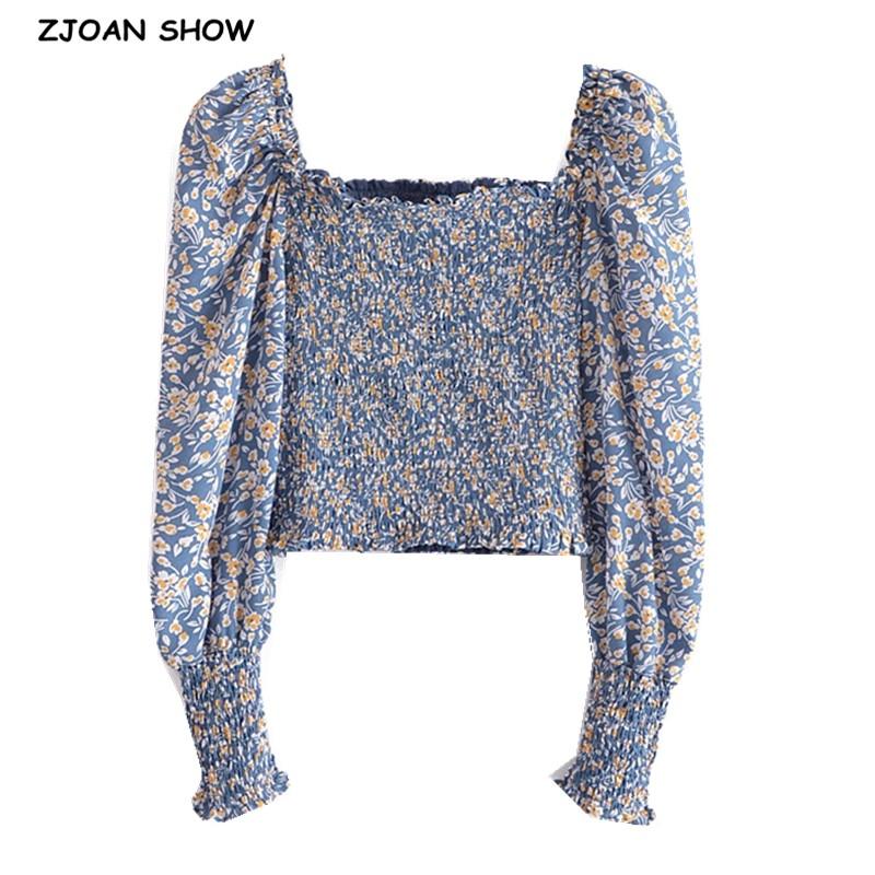 Women's Blouses & Shirts 2021 Vintage Blue Floral Print Crop Shirt Women Sexy Square Neck Elastic Ruched Body Slim Fit Blouse French Summer, White
Women's Blouses & Shirts 2021 Vintage Blue Floral Print Crop Shirt Women Sexy Square Neck Elastic Ruched Body Slim Fit Blouse French Summer, White